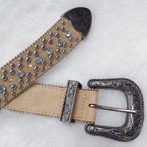 Guess Bling Western Silver Buckle Belt M